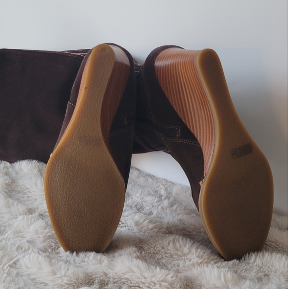 Ann Taylor Loft Brown Suede Knee-high Boots 7 1/2 - Picture 7 of 11